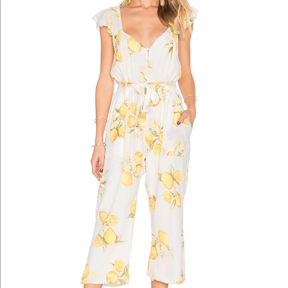 Rare! For Love & Lemons Limonada Crop Jumpsuit